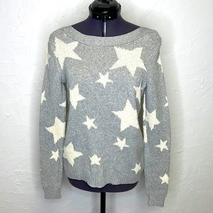 Marled Reunited Clothing Gray Sweater with star pattern